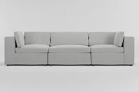 Destin Delray Pewter Fabric 3-piece Modular Sofa