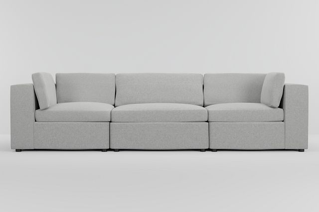 Destin Delray Pewter Fabric 3-piece Modular Sofa