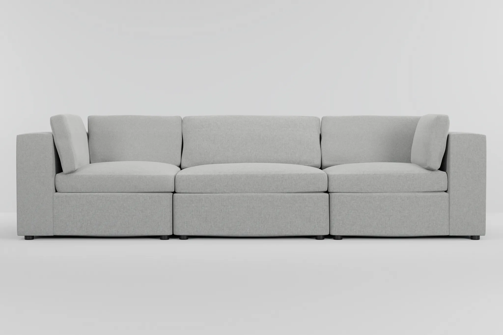 Destin Delray Pewter Fabric 3-piece Modular Sofa