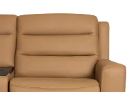 Wilder Brown Leather Medium Tri Power Sectional W/refrigerated Console