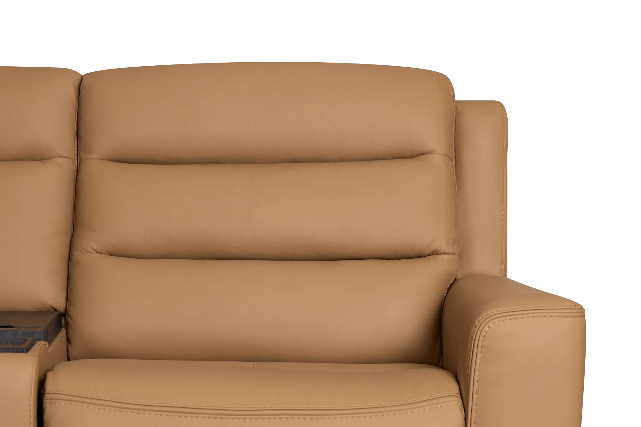 Wilder Brown Leather Medium Tri Power Sectional W/refrigerated Console