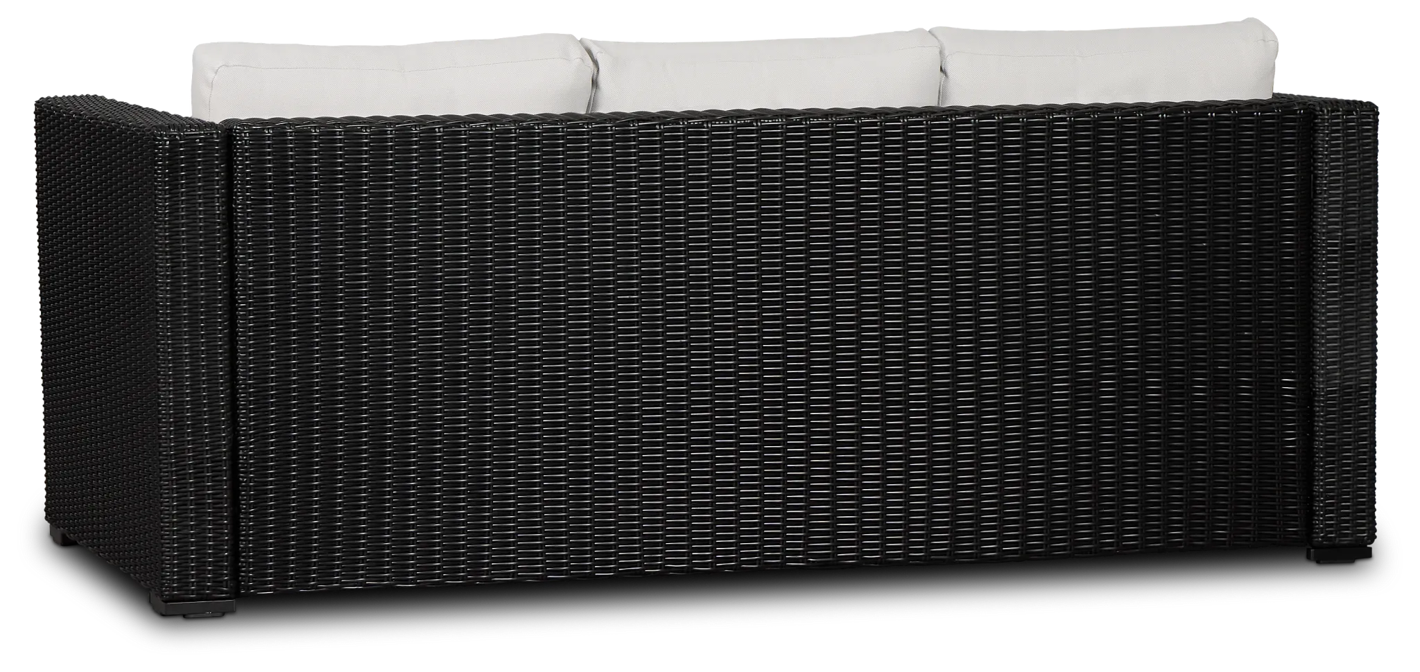 Montecito Black Sofa With Light Beige Cushions