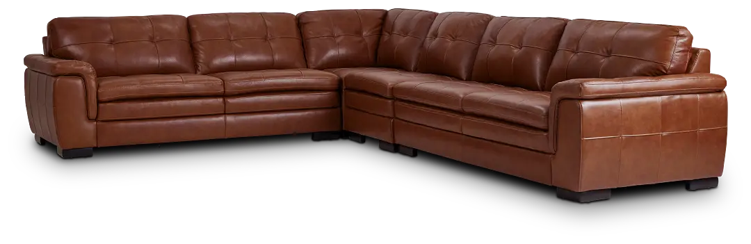 Braden Medium Brown Leather Medium Two-arm Sectional Braden Medium Brown Leather Medium Two-arm Sectional
