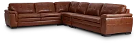 Braden Medium Brown Leather Medium Two-arm Sectional