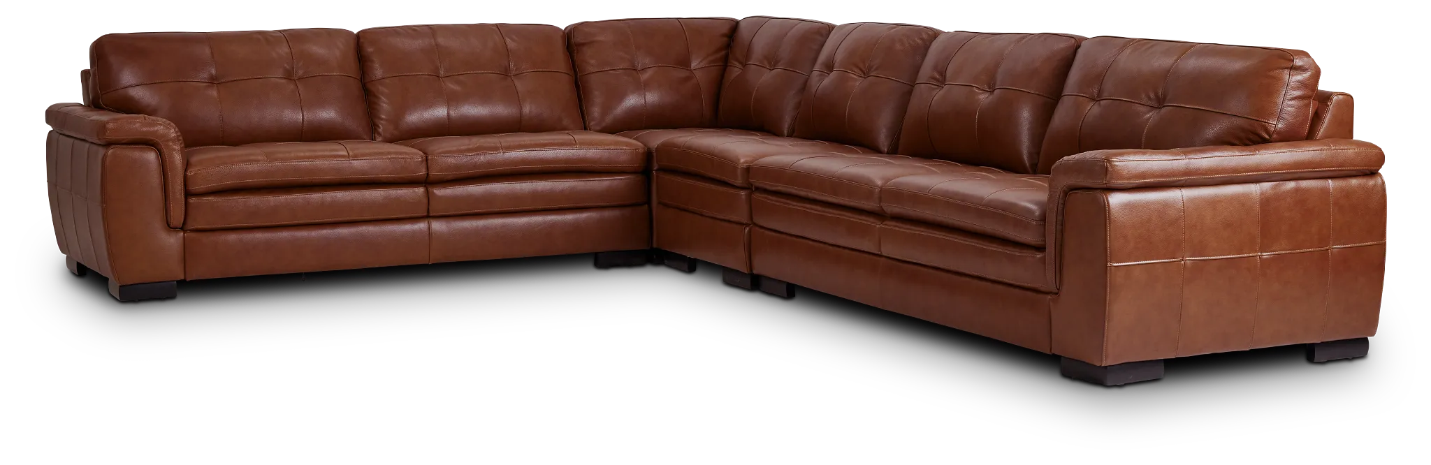 Braden Medium Brown Leather Medium Two-arm Sectional