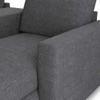 Citymod Dark Gray Fabric Large Right Chaise Sectional With Media Console