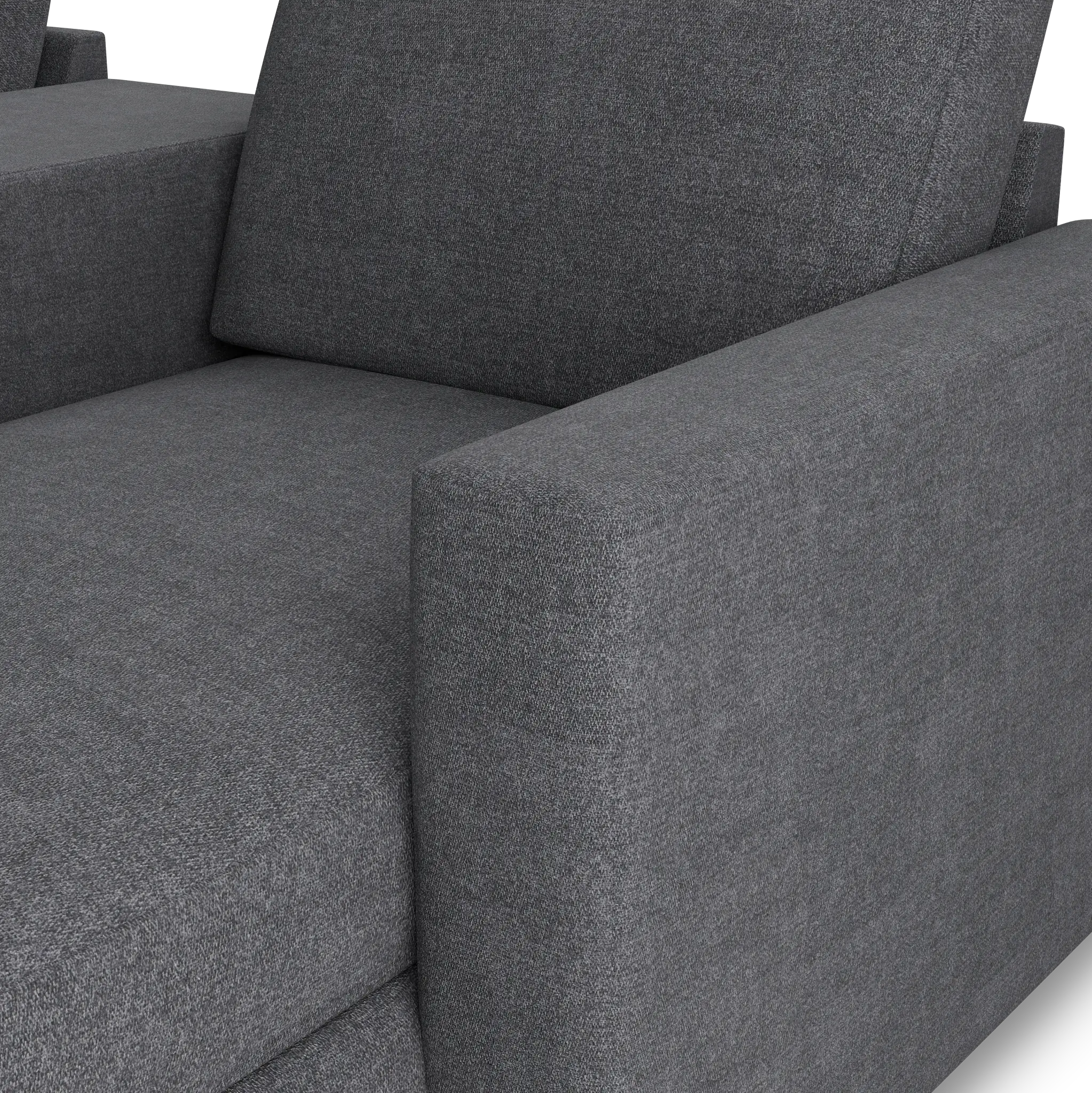 Citymod Dark Gray Fabric Large Right Chaise Sectional With Media Console Citymod Dark Gray Fabric Large Right Chaise Sectional With Media Console