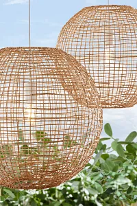 Rattan Large Round Pendant