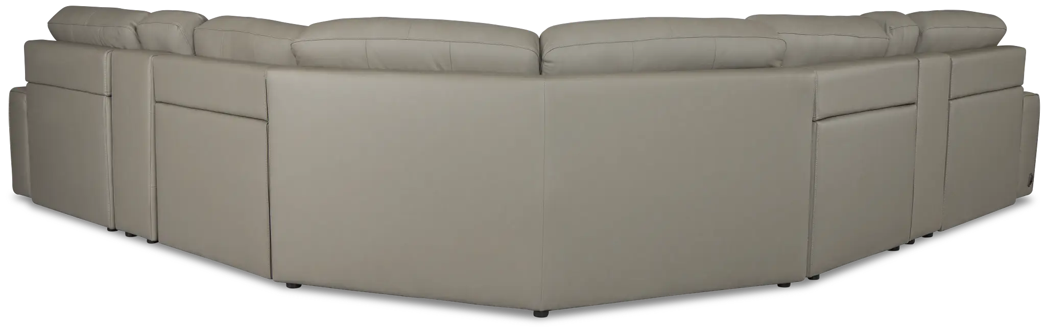 Rudy Gray Lthr/vinyl Large Dual Power Right Extension Chaise Sectional Rudy Gray Lthr/vinyl Large Dual Power Right Extension Chaise Sectional