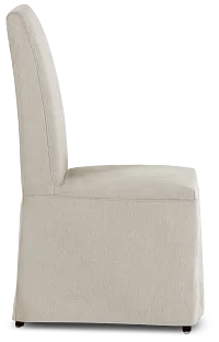 Harbor Light Beige Long Slipcover Chair With Dark-tone Leg