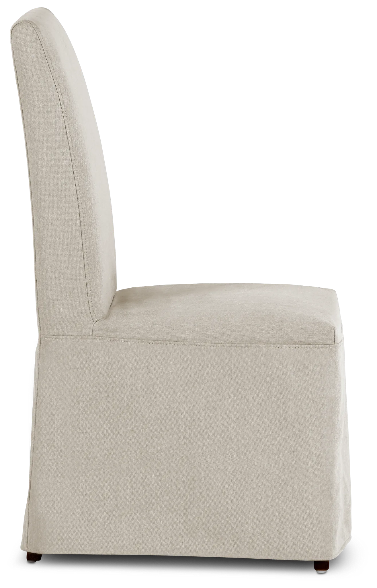 Harbor Light Beige Long Slipcover Chair With Dark-tone Leg