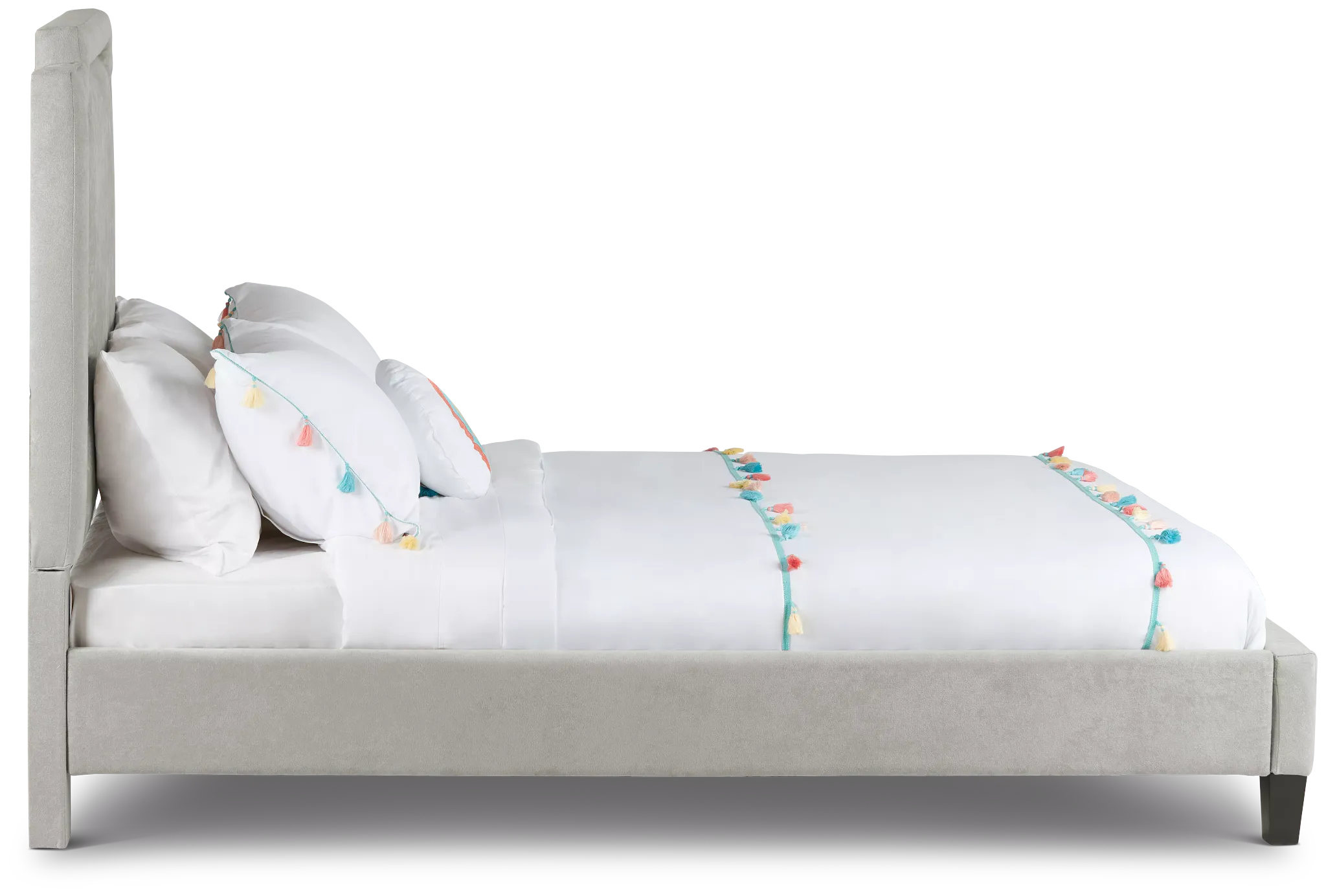 Whitney Taupe Uph Platform Bed