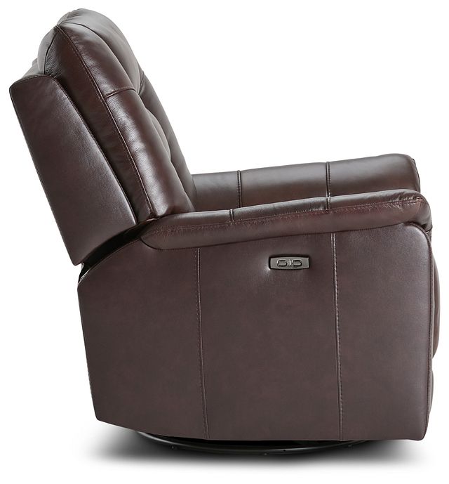 Owen Brown Leather Power Glider Recliner With Power Headrest