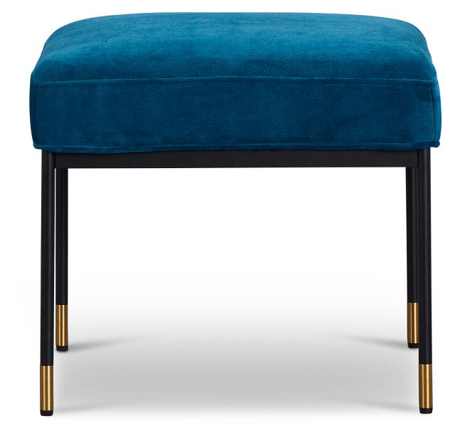 Kimmy Blue Square Accent Stool