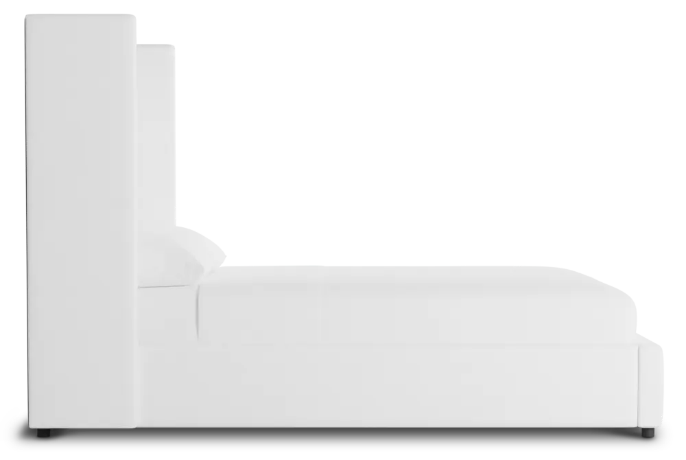 Captiva Suave White 60" Upholstered Shelter Bed Captiva Suave White 60" Upholstered Shelter Bed