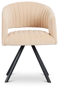 Mandy Beige Velvet Swivel Accent Chair