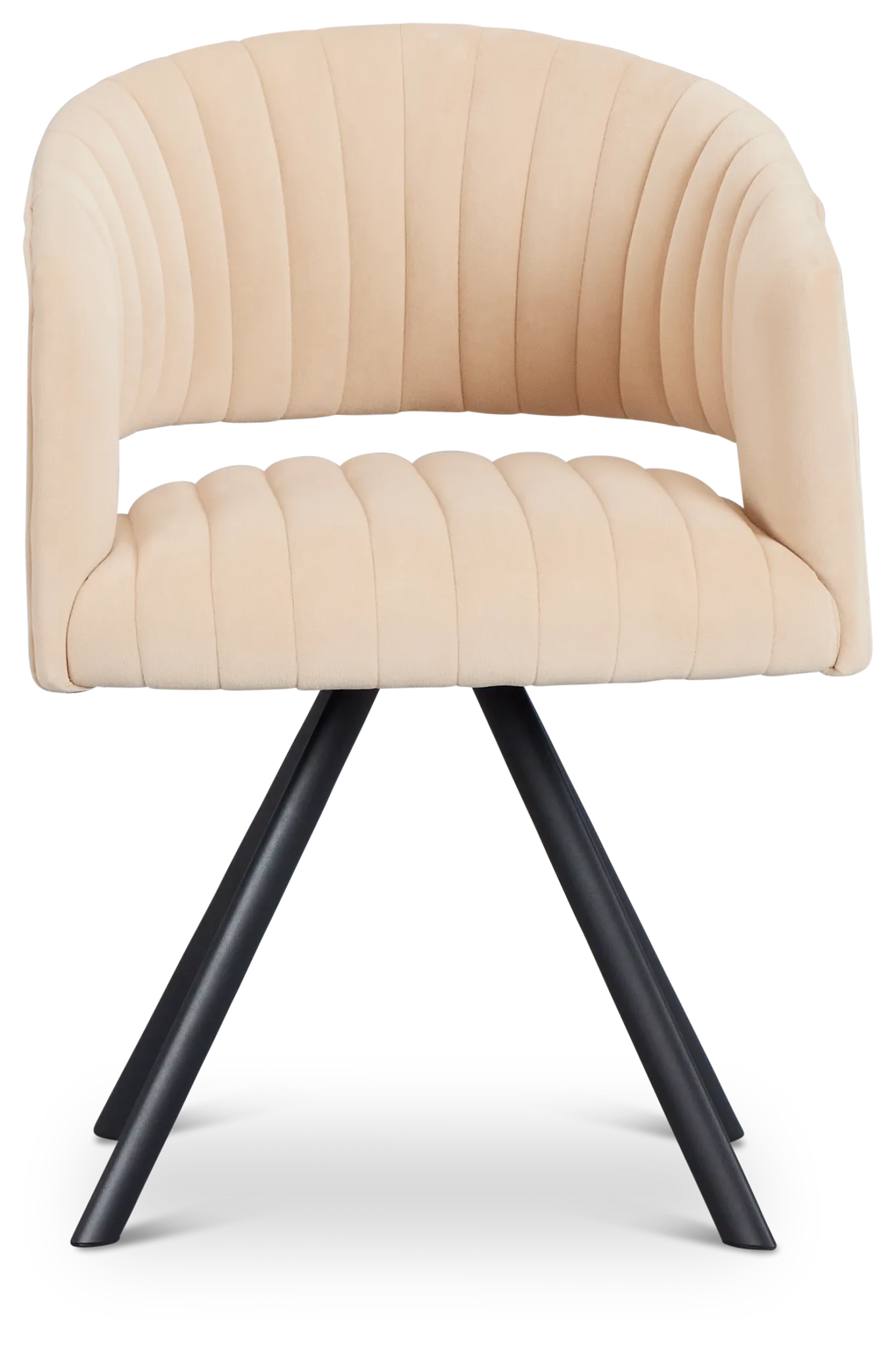 Mandy Beige Velvet Swivel Accent Chair