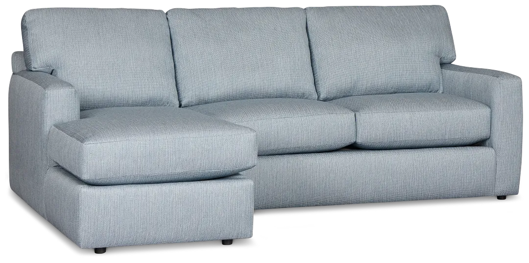 Rhodes Light Blue Fabric Left Chaise Sectional