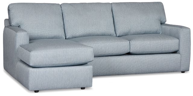 Rhodes Light Blue Fabric Left Chaise Sectional