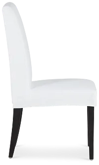 Destination White Short Slipcover Chair With Dark-tone Leg
