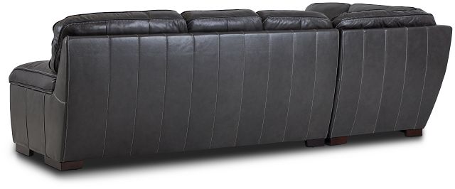Alexander Gray Leather Left Bumper Sectional