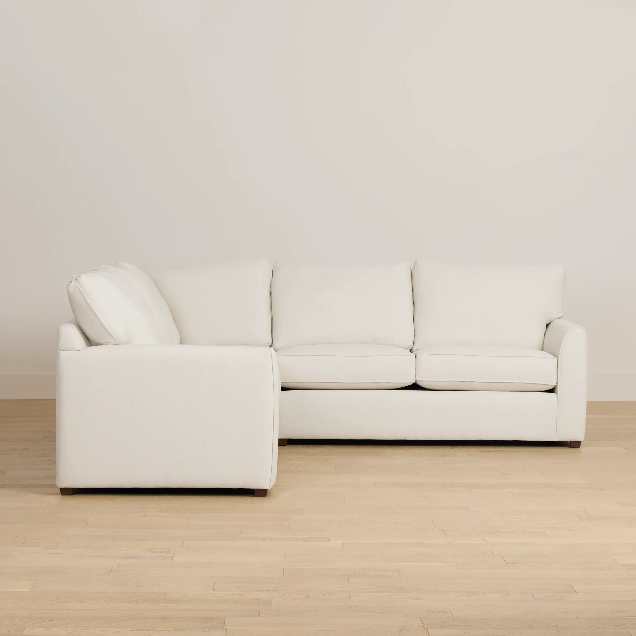 Tate Light Beige Fabric Medium Left Chaise Memory Foam Sleeper Sectional