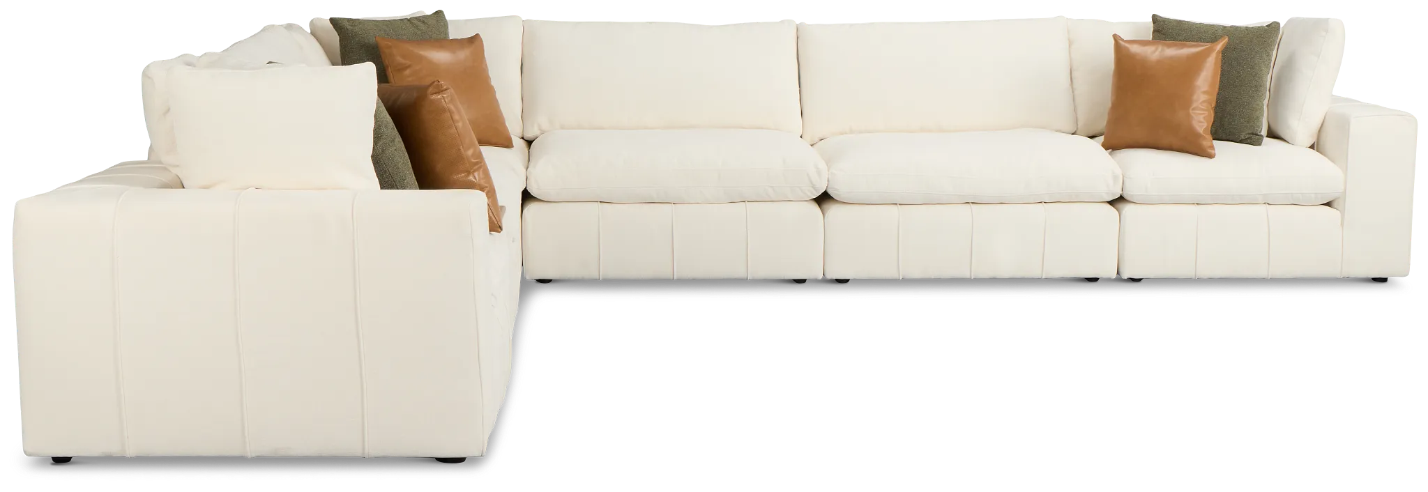 Cruz White Fabric 6-piece Modular Sectional With Console