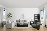 Callum Light Gray Fabric Large Dual Power Reclining Two-arm Sectional