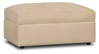 Hudson Beige Fabric Storage Ottoman