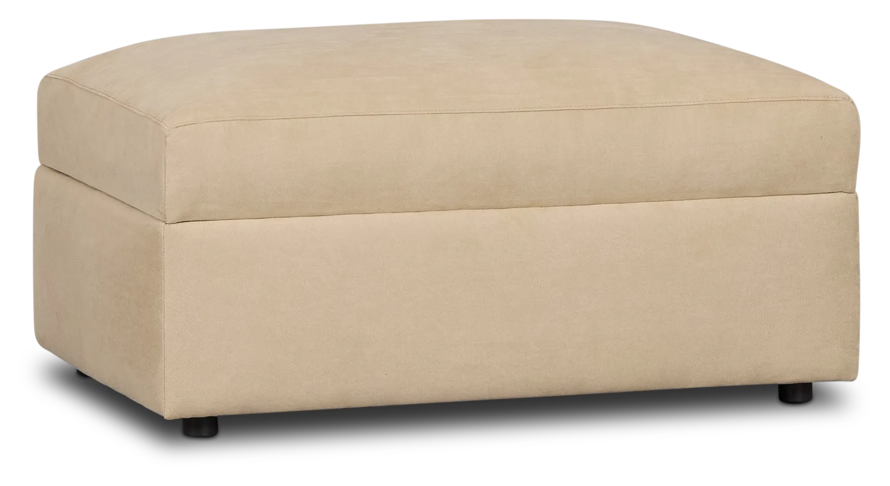 Hudson Beige Fabric Storage Ottoman