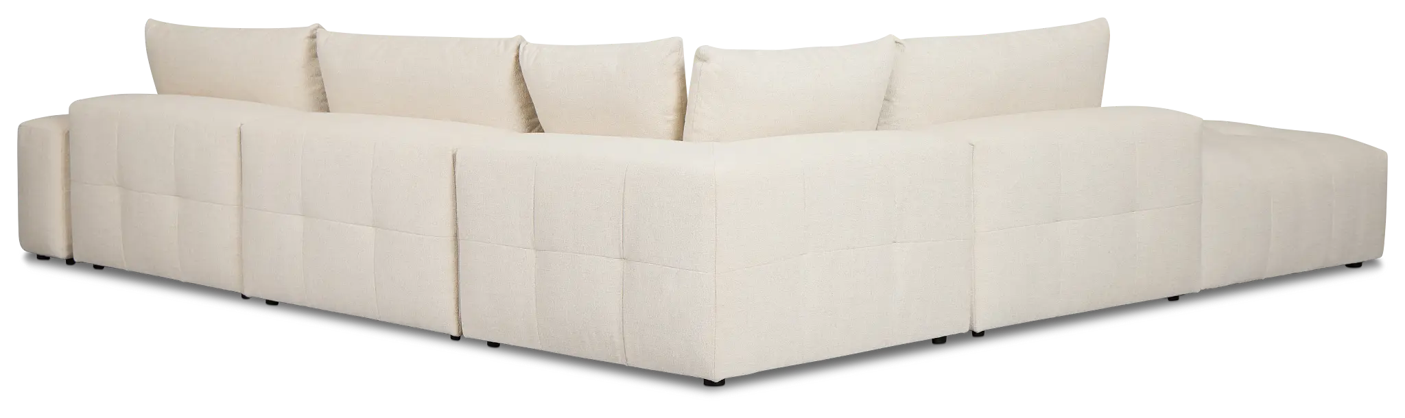 Remi Light Beige Fabric 6-piece Bumper Sectional With Wood Tray Remi Light Beige Fabric 6-piece Bumper Sectional With Wood Tray