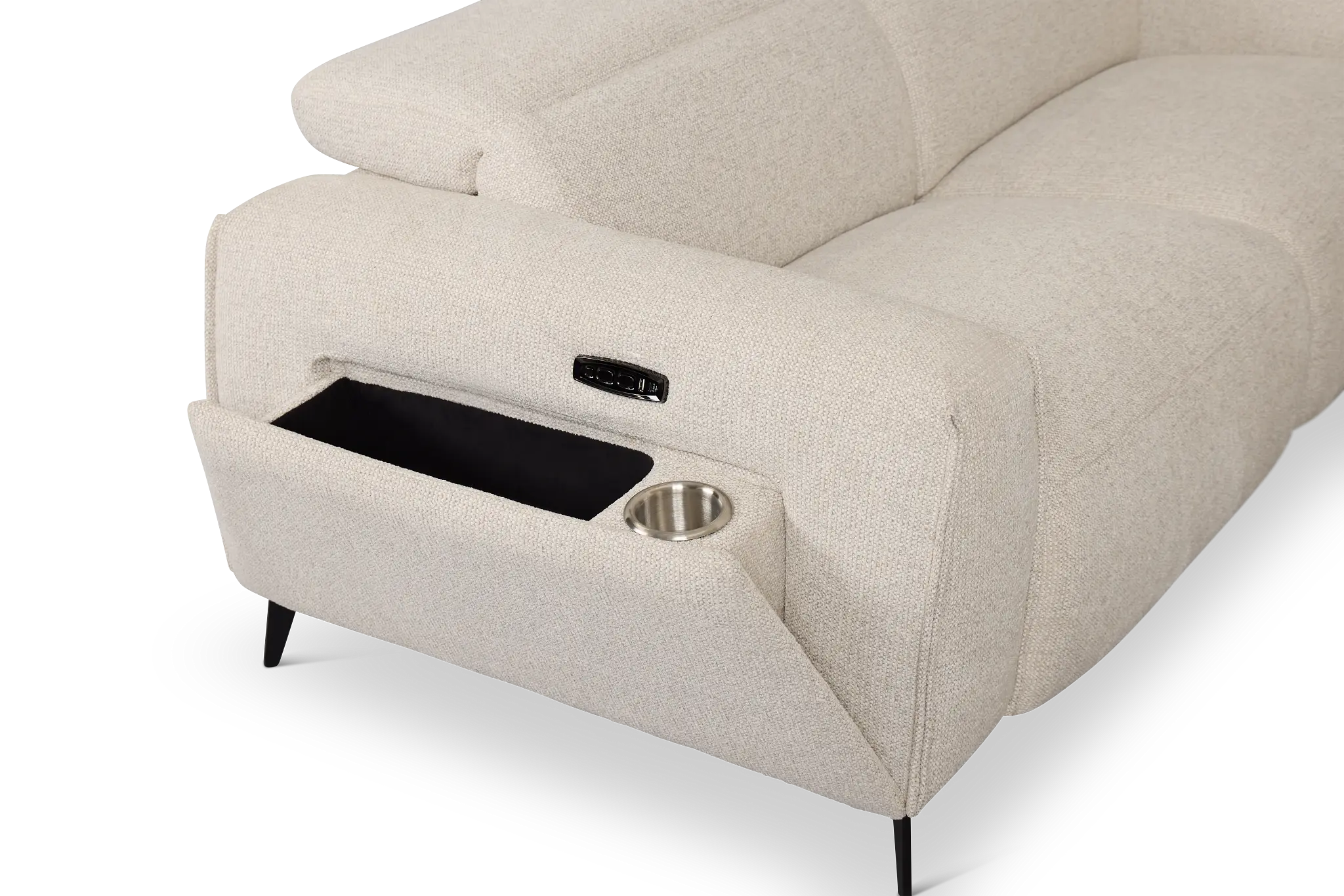Reyna Light Beige Fabric Power Reclining Sofa Reyna Light Beige Fabric Power Reclining Sofa