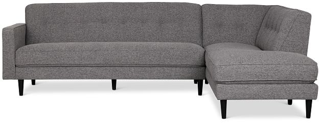Milo Gray Fabric Small Right Bumper Sectional