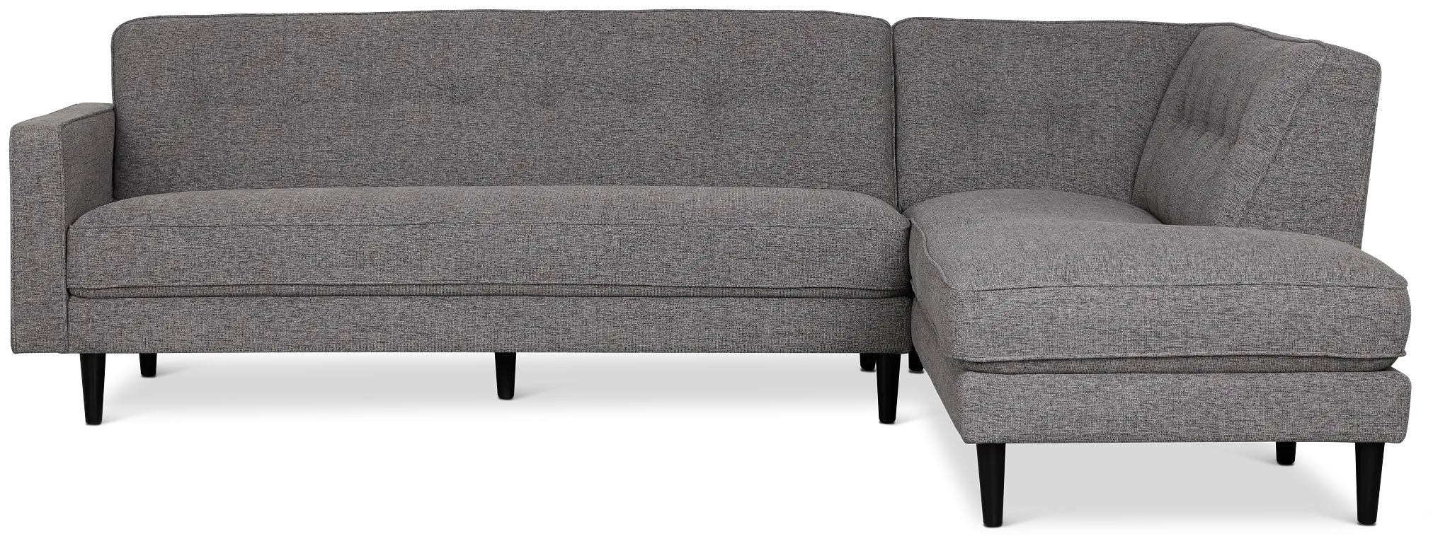 Milo Gray Fabric Small Right Bumper Sectional Milo Gray Fabric Small Right Bumper Sectional