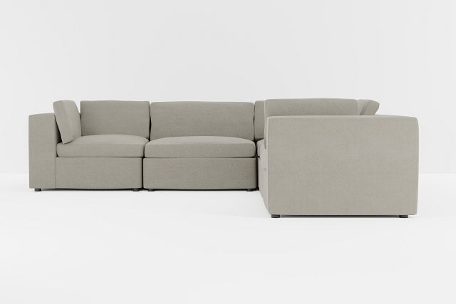 Destin Elite Gray Fabric 5-piece Modular Sectional