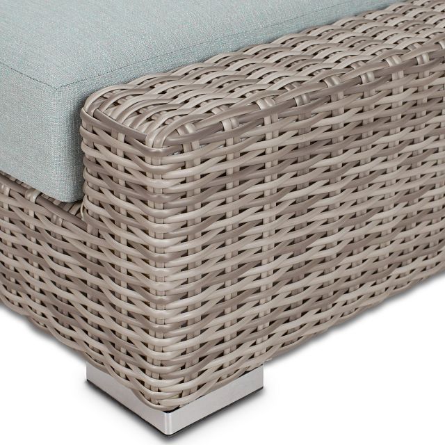 Raleigh Teal Woven Cushioned Chaise