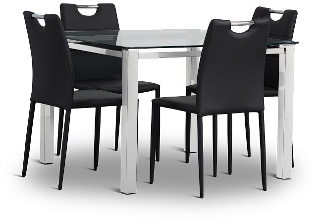 argos black glass table and chairs