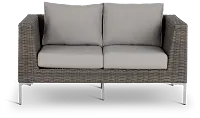 Tulum Gray Woven Loveseat W/ Cushion