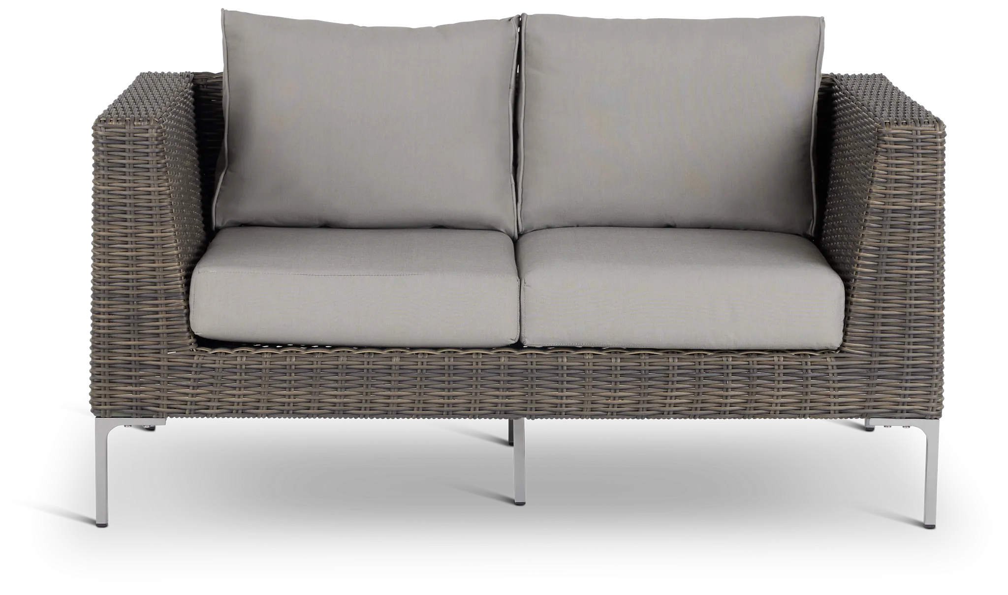 Tulum Gray Woven Loveseat W/ Cushion