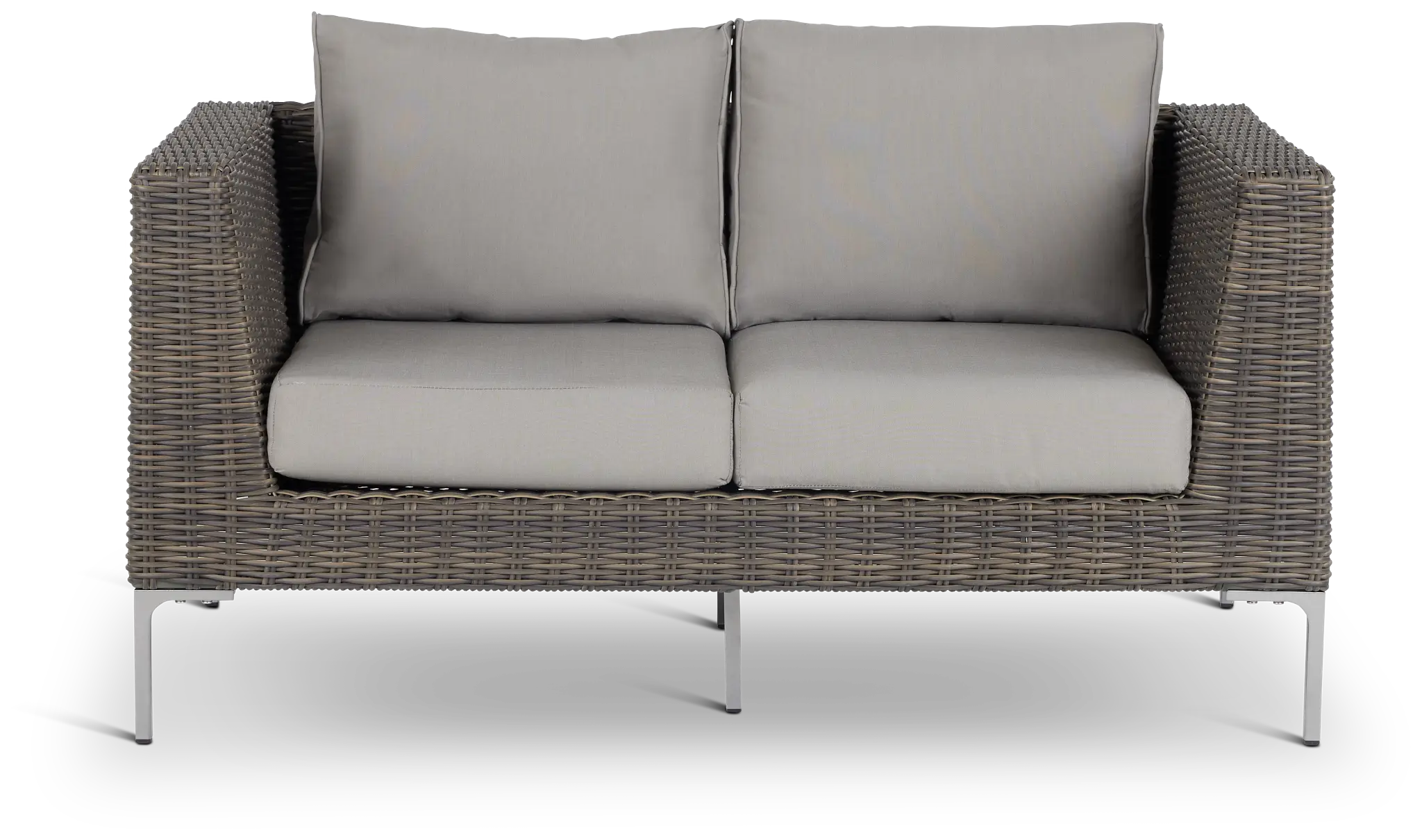 Tulum Gray Woven Loveseat W/ Cushion Tulum Gray Woven Loveseat W/ Cushion
