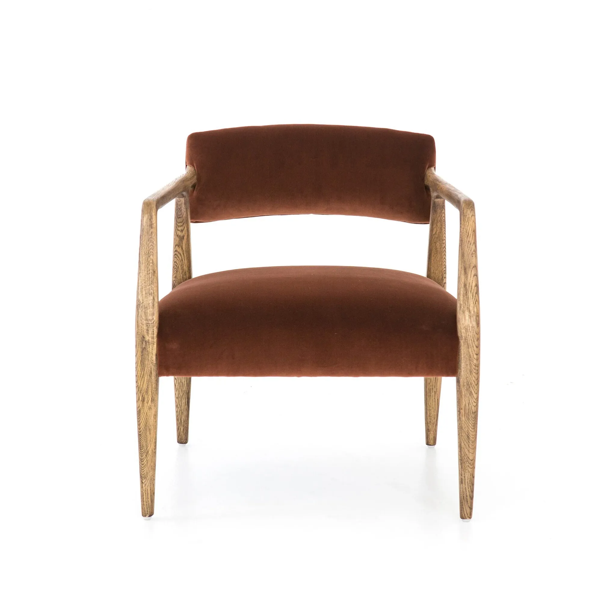 Joe Dark Orange Velvet Accent Chair
