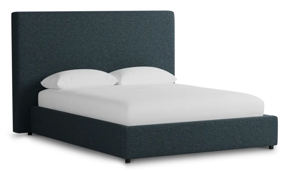 Grayton Elevation Dark Blue 54" Upholstered Platform Bed Grayton Elevation Dark Blue 54" Upholstered Platform Bed