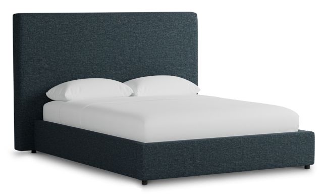 Gayton Elavation Dark Blue 54" Upholstered Platform Bed