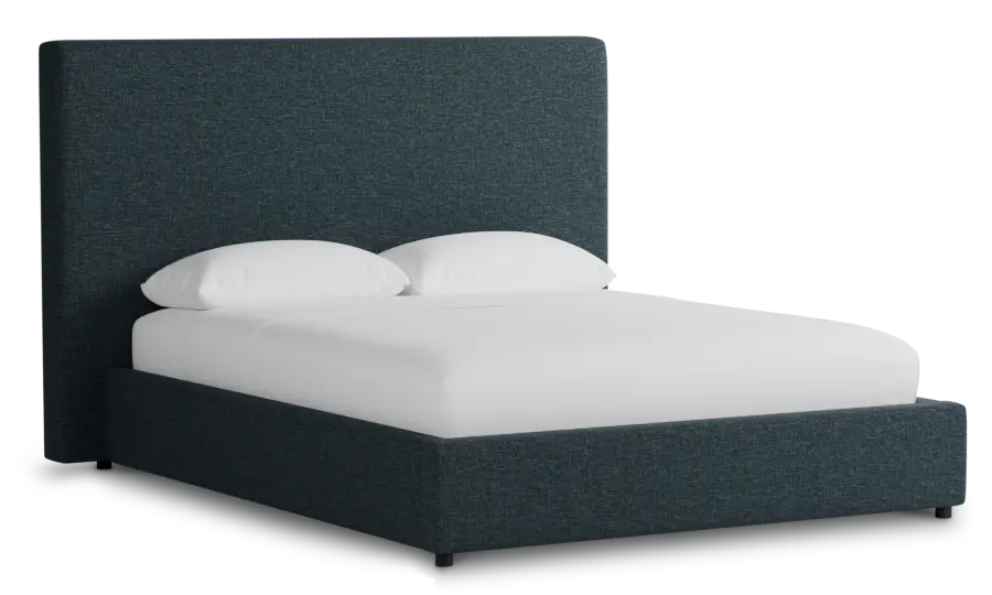 Gayton Elavation Dark Blue 54" Upholstered Platform Bed Gayton Elavation Dark Blue 54" Upholstered Platform Bed