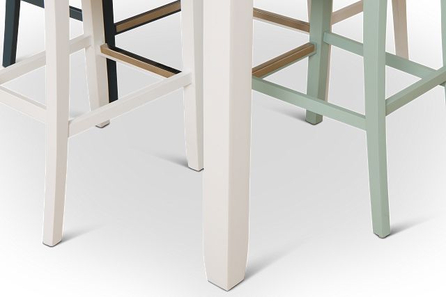 Edgartown White Square High Table & Mixed Barstools