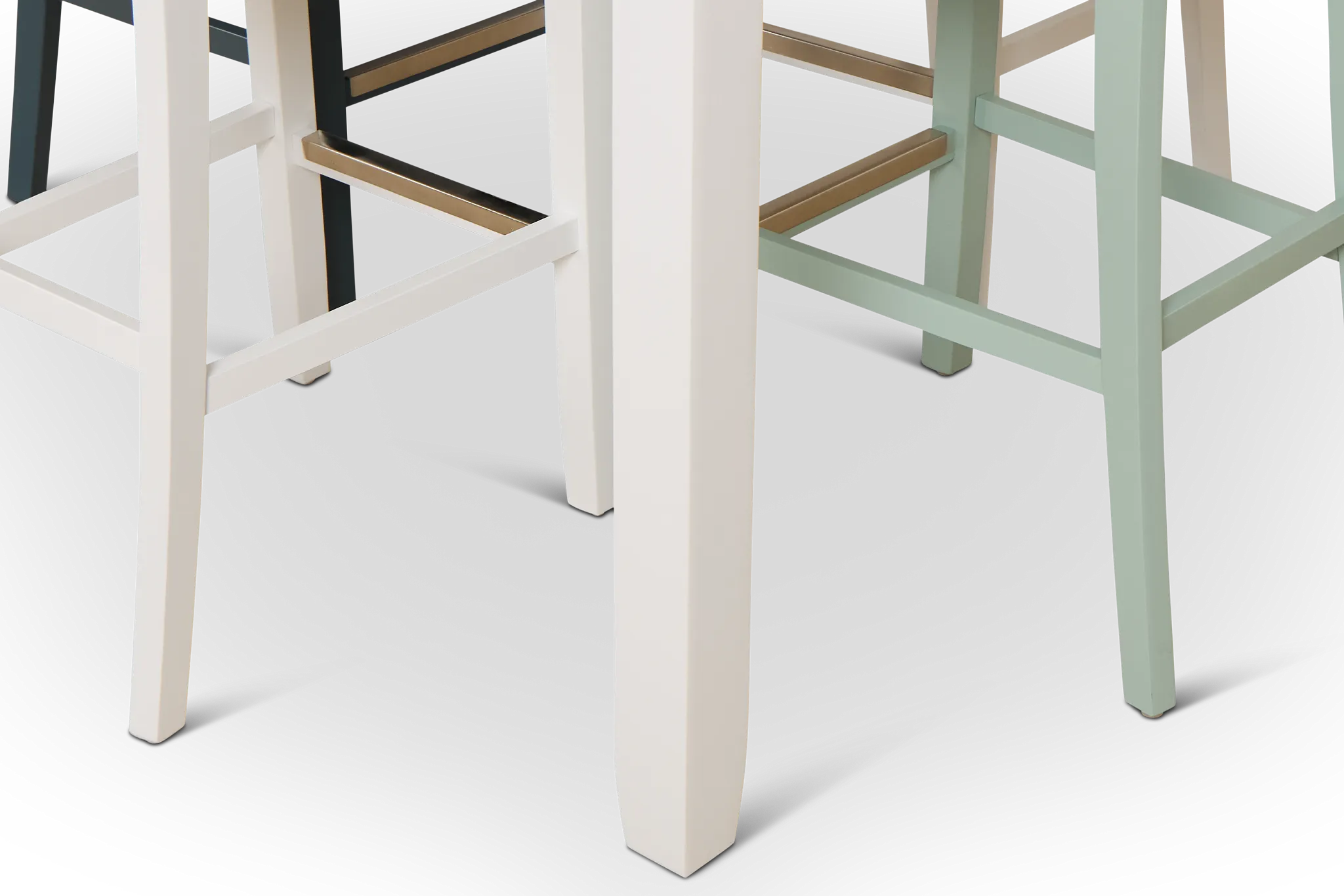 Edgartown White Square High Table & Mixed Barstools