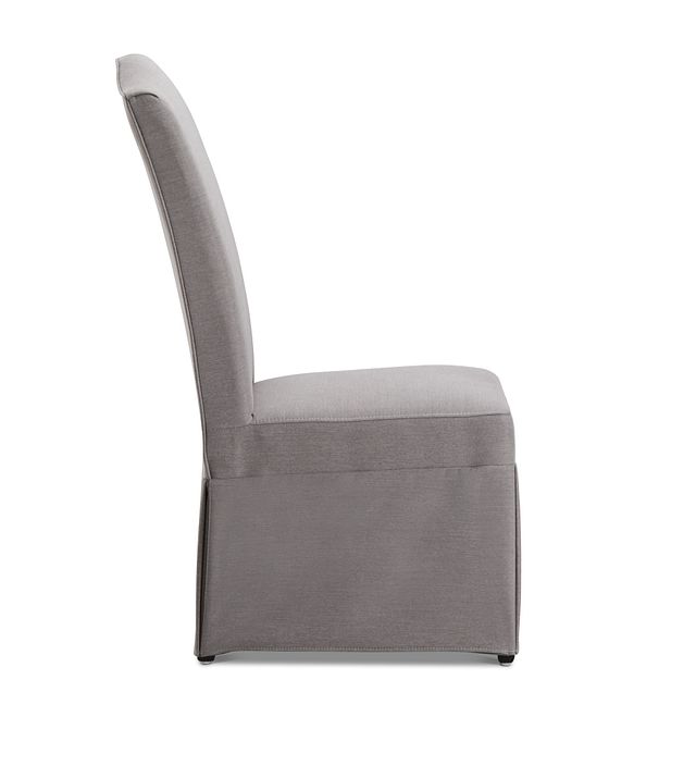 Roman Light Gray Skirted Side Chair (2)