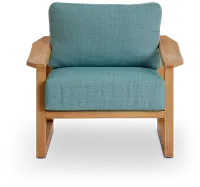 Tobago Light Tone Chair With Teal Cushion