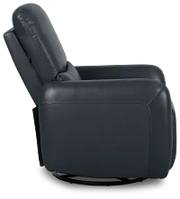 Eve Dark Blue Lthr/vinyl Power Swivel Glider Recliner