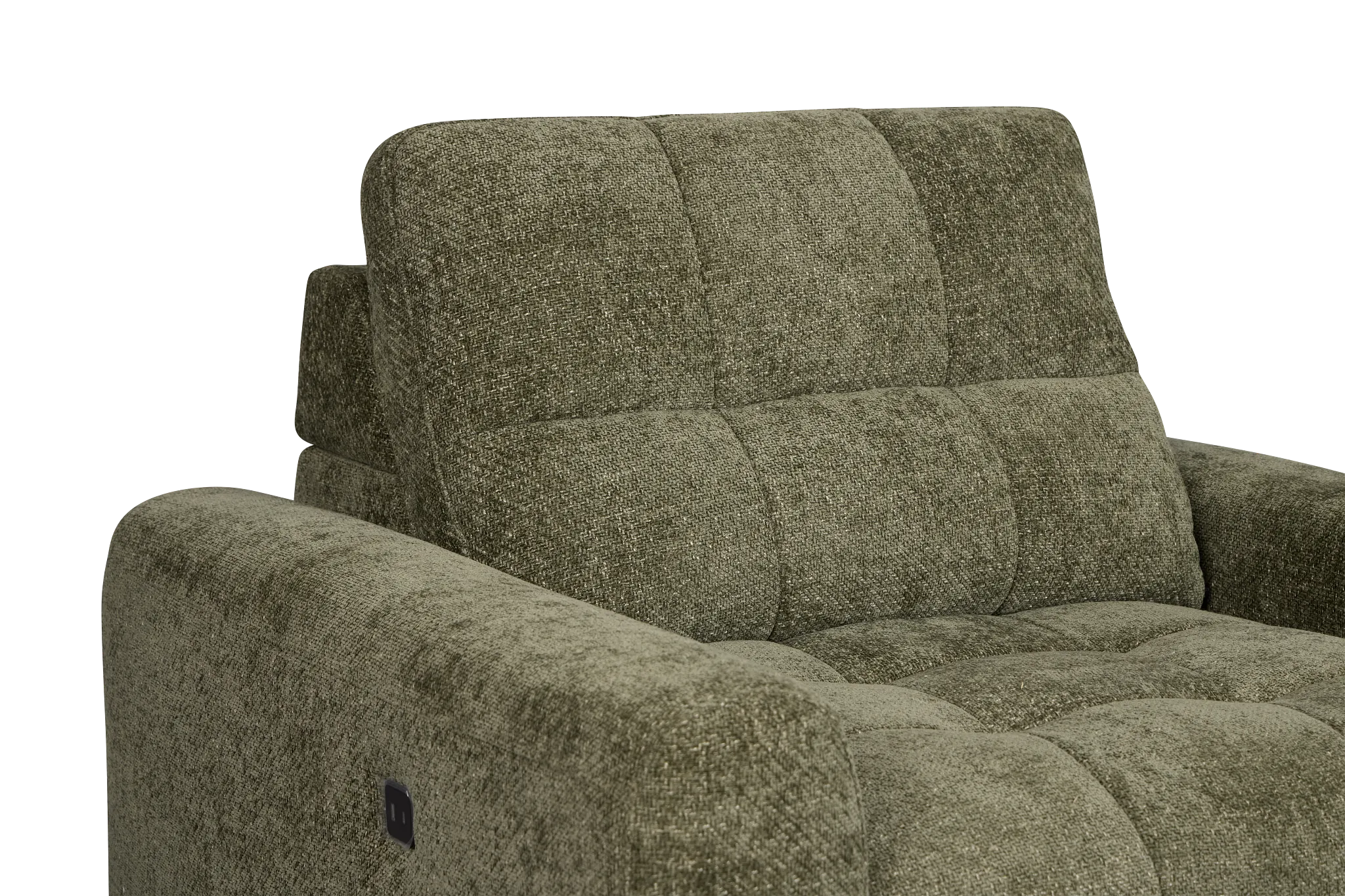 Hendrix Green Fabric Power Reclining Chaise